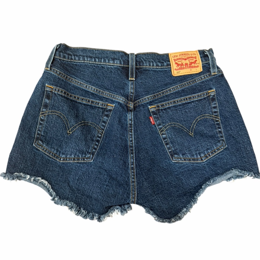 Levis 501 Original Denim Cutoff Shorts size 29 Dark Blue